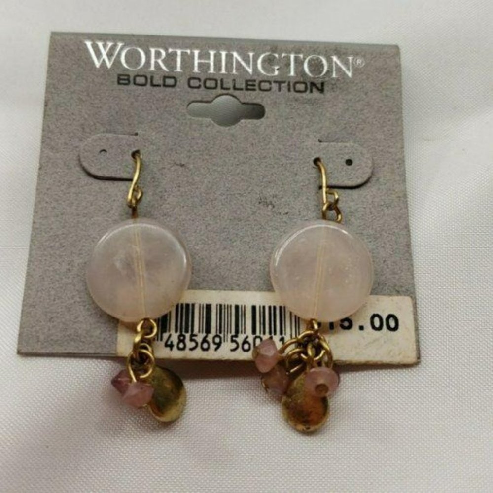 Worthington‎ bold collection pink beaded earrings